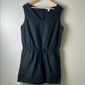 Amazon Essentials Black Sleeveless Linen Romper Size 10